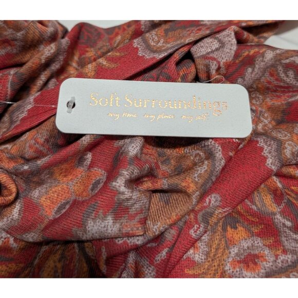 Soft Surroundings XL Paisley Print Long Sleeve Top Rust/Orange Polyester/Spandex - Picture 4 of 15